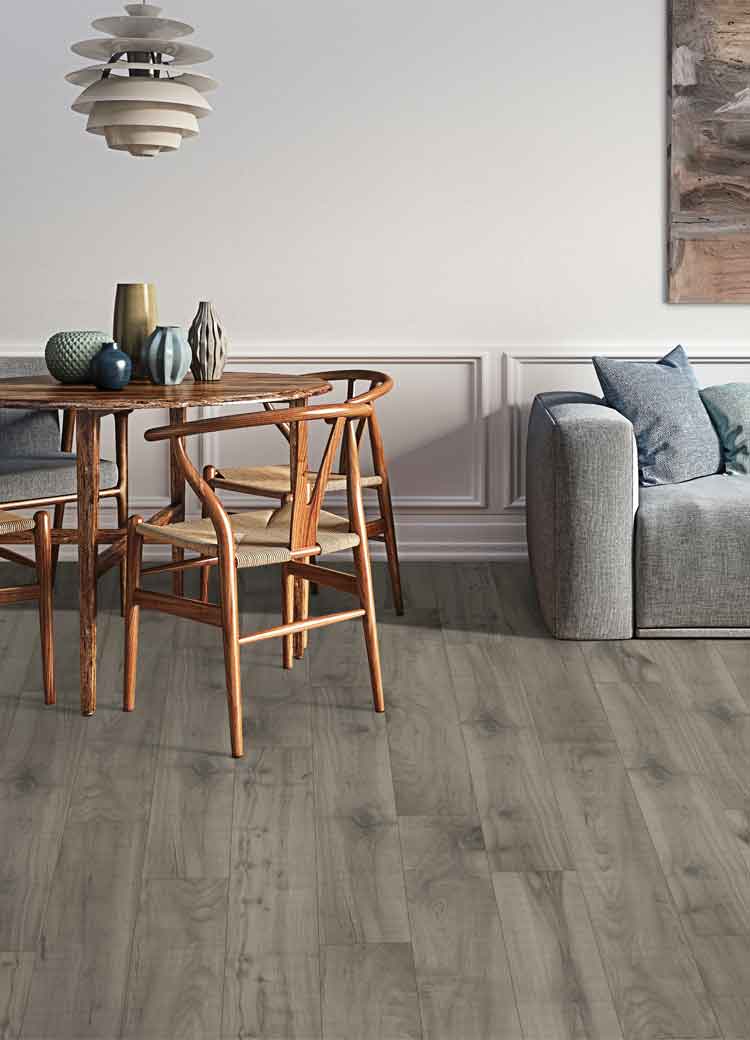 Installed laminate flooring in home