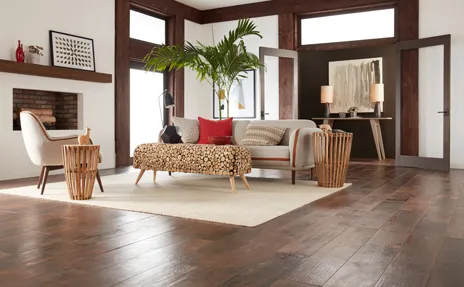 hardwood flooring with modern furniture